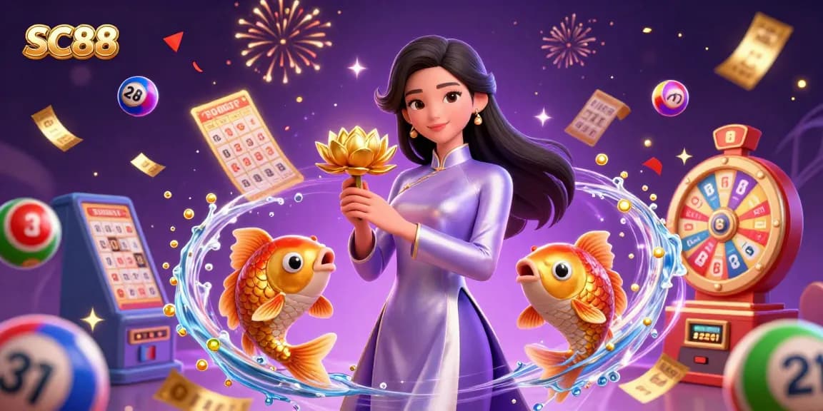 Engage with SC88’s online gambling experience featuring vibrant visuals and golden themes in a dynamic casino scene.