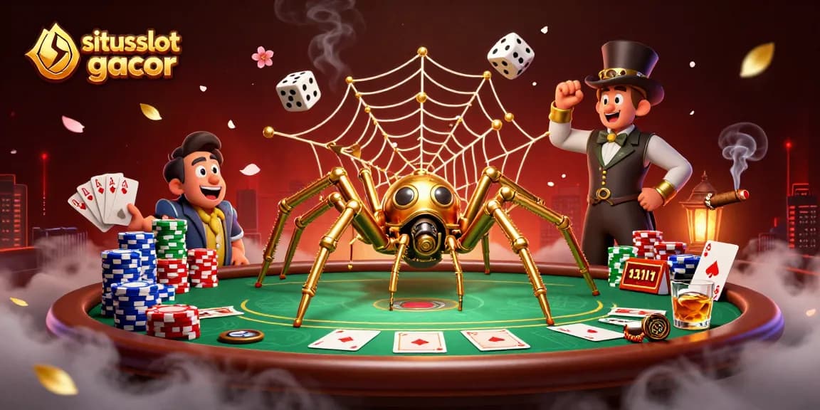 Engage with situs slot gacor's exciting atmosphere full of poker elements and a playful steampunk scene.