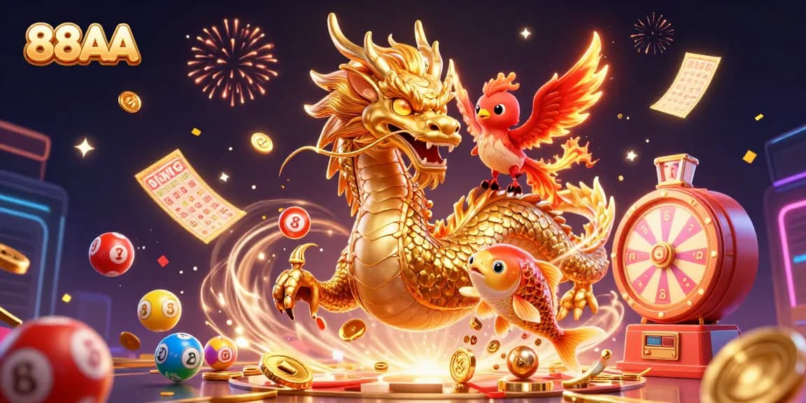 Experience thrilling games at 88AA with vibrant lottery elements and captivating characters.