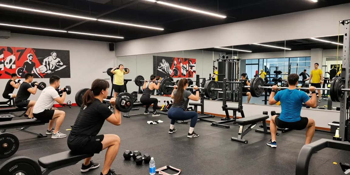 Anabolika kaufen im Fitnessstudio mit Bodybuildern, die Gewichte heben und für Muskelaufbau trainieren.