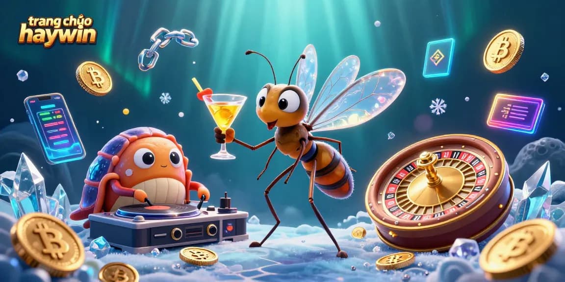 Play lively games at trang chủ haywin with vibrant characters in a stunning casino-themed illustration.