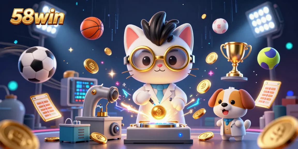 Experience excitement at 58win as the mad scientist cat creates endless coins amidst dynamic sports elements.