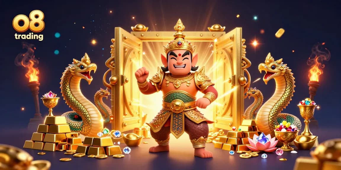 Engage in exciting o8 trading at the casino with our vibrant scene of treasures and gaming fun.
