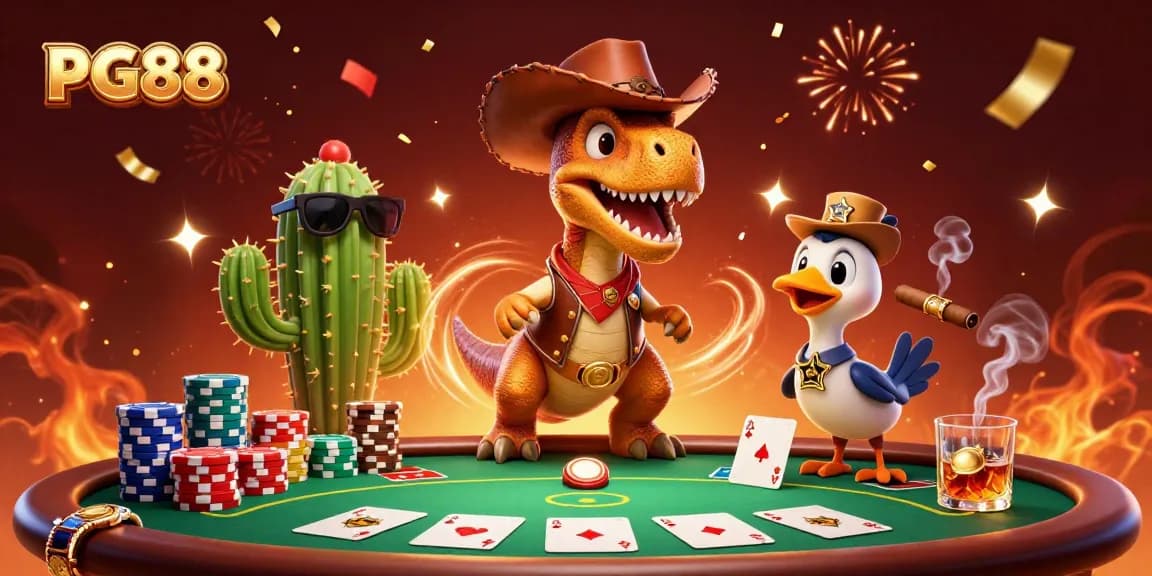 Experience thrilling gaming at PG88 with a vibrant casino scene featuring dynamic characters.
