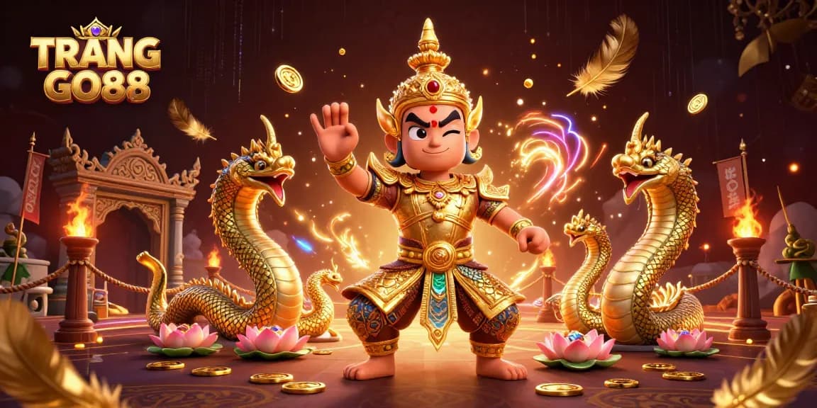 Engage with TRANG CHỦ GO88's dynamic gaming atmosphere featuring an exotic 3D Thai guardian.