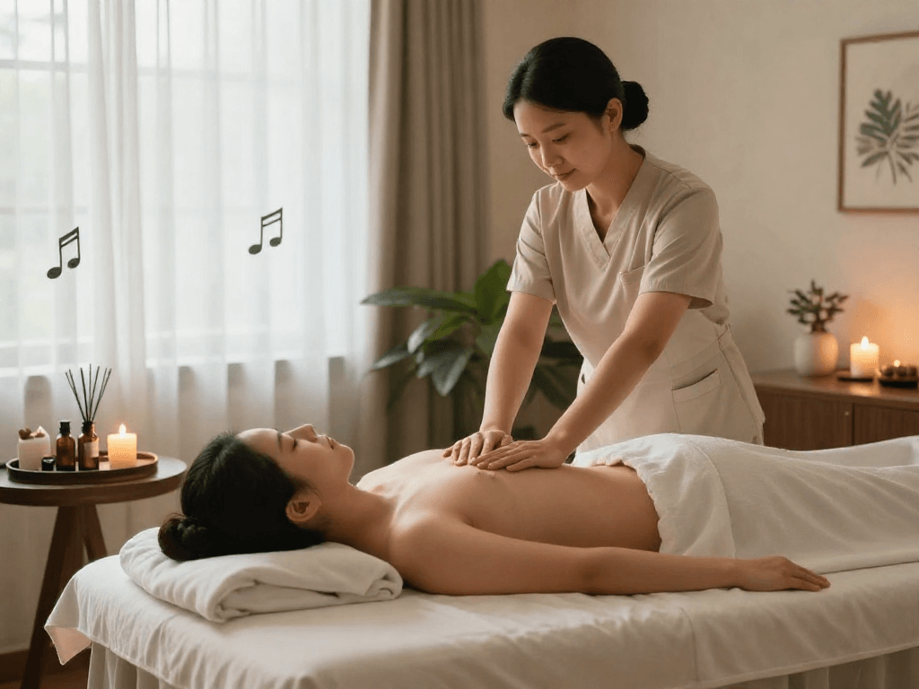 Relaxing 안산출장안마 therapy with soothing ambiance and professional therapist.