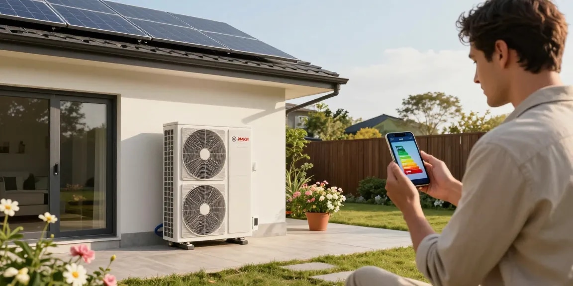 Efficient wärmepumpe bosch system showcased in modern home setting.