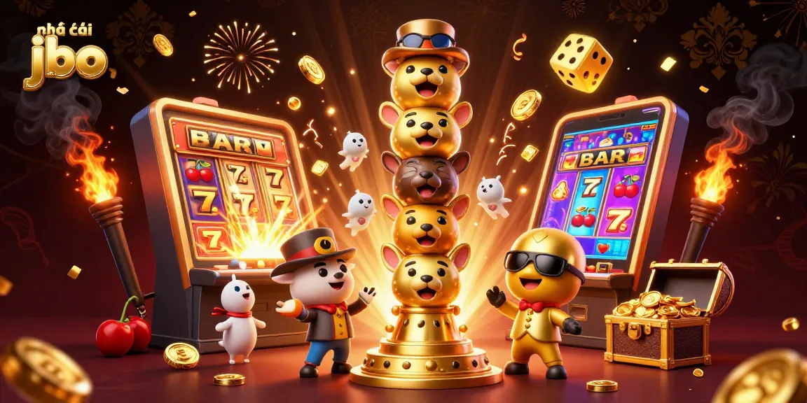 Engage in thrilling gameplay at nhà cái jbo with a vibrant 3D casino scene bursting with excitement.