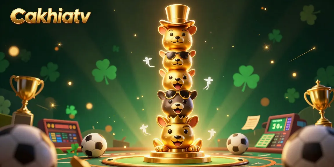 Cakhiatv showcases vibrant sports betting excitement with a dynamic casino-themed illustration