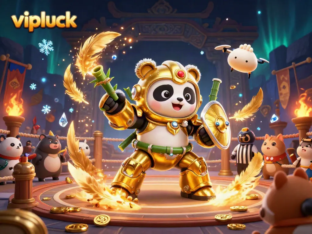 Engage in vibrant gaming action at vipluck casino with dynamic 3D animation elements and colorful game symbols.