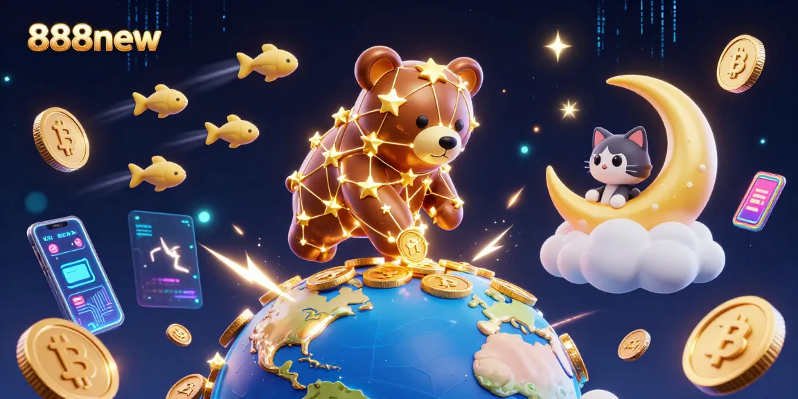 Join the fun at 888new with a vibrant 3D casino illustration showcasing animated characters and crypto elements.
