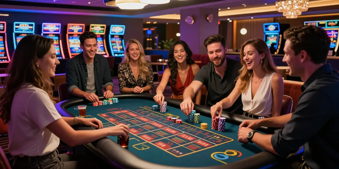 Casino mit schneller Überprüfung und aufregenden Gewinnmomenten in einer lebhaften Spielumgebung.