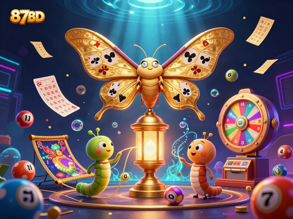 Play exciting games at 87BD with 3D cartoon characters and vibrant casino elements.
