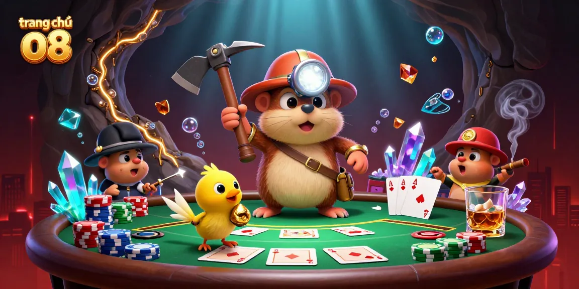 Interact with thrilling games at trang chủ o8 while enjoying an exciting poker setup amidst treasure themes.