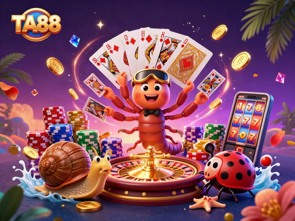 Experience the excitement of TA88 with a thrilling 3D casino dealer serving up winnings.