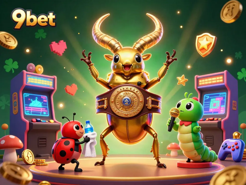 Experience thrilling action at 9bet with a vibrant, detailed casino-themed illustration showcasing unique characters.