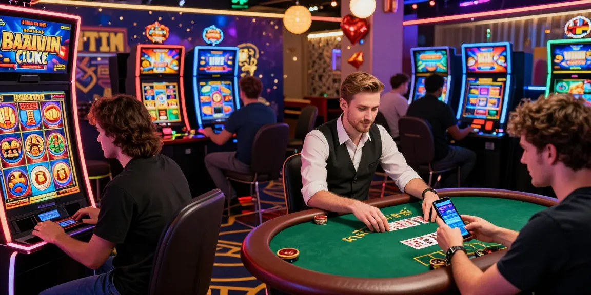 Players enjoying bazawin গেম on the platform, featuring diverse gaming activities and vibrant graphics in an engaging casino atmosphere.