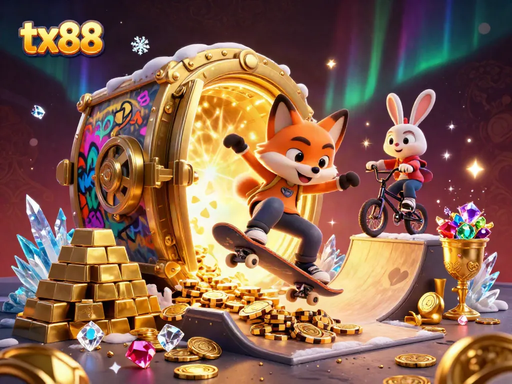 Engage in thrilling gameplay at tx88 with excitement and endless treasures in a vibrant casino scene.
