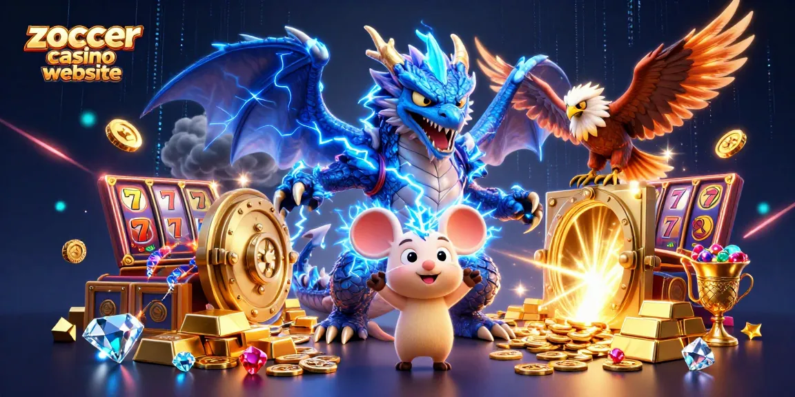 Experience the thrill of the zoccer casino website with electrifying characters and dynamic casino elements.