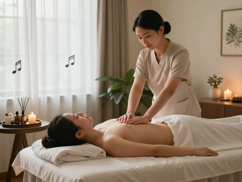 Relaxing 안산출장안마 therapy with soothing ambiance and professional therapist.