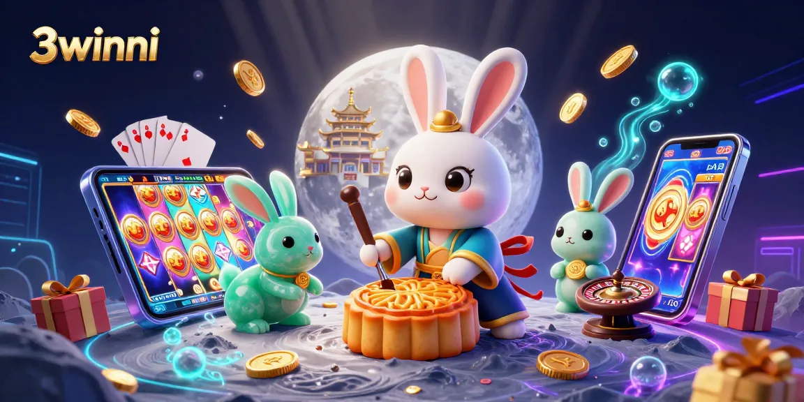 Experience the excitement of online gaming with 3winni's animated rabbit and dynamic casino elements.