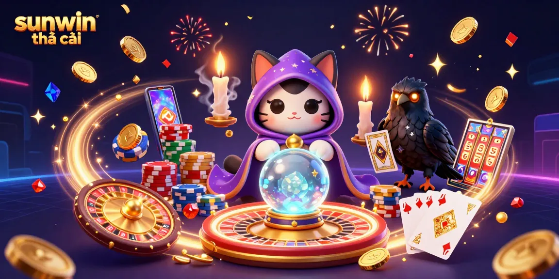 Experience the excitement of sunwin nhà cái with mystical characters and vibrant casino elements.
