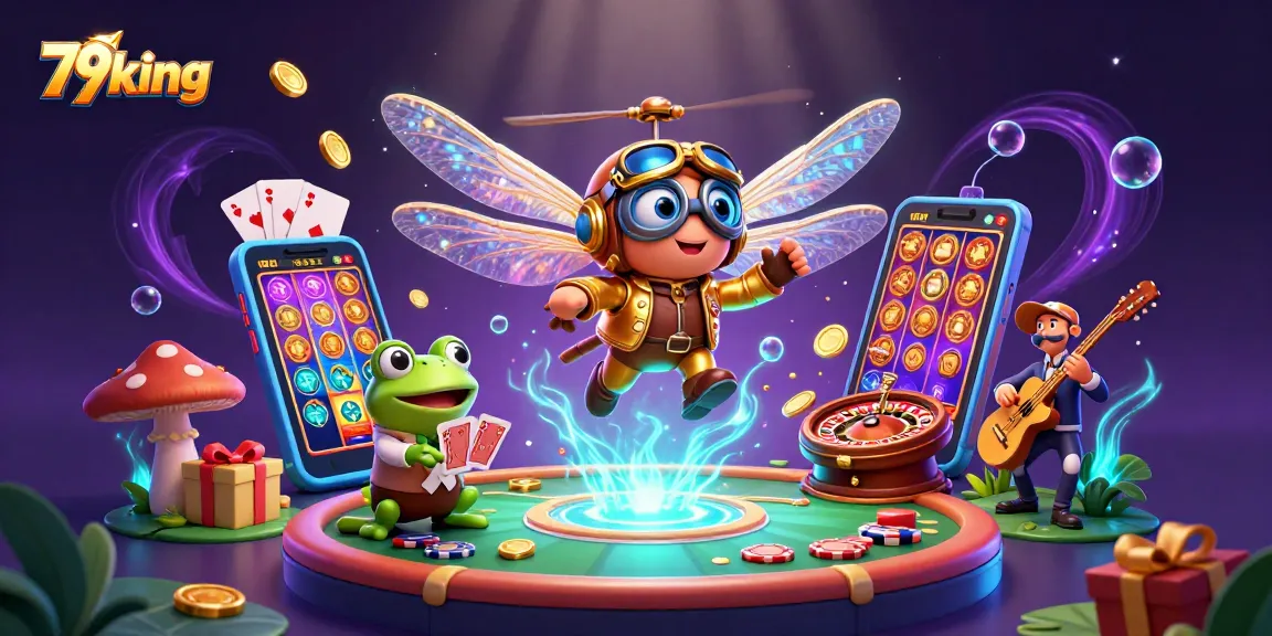 Engage in gaming excitement with 79king's vibrant 3D casino scene featuring dynamic characters and lively game elements.