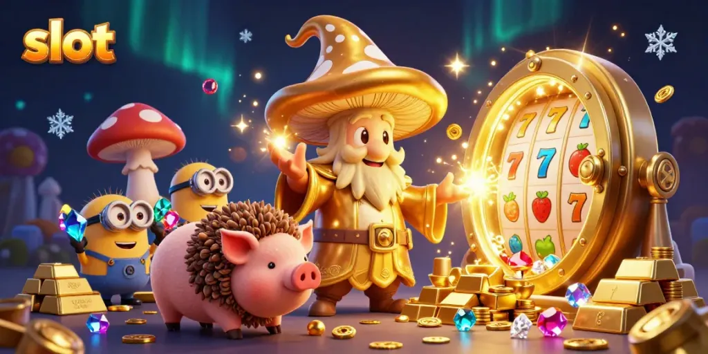 Engage with the vibrant world of slots as the magical mushroom wizard and treasure-seeking pig uncover riches.