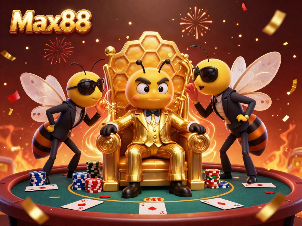 Experience exciting gameplay at Max88 with a bumblebee mob boss and casino elements.