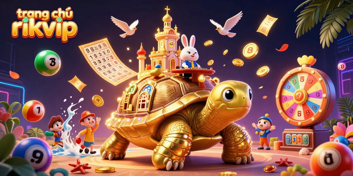 Experience the excitement of trang chủ rikvip with thrilling lottery games illustrated in a vibrant 3D scene.