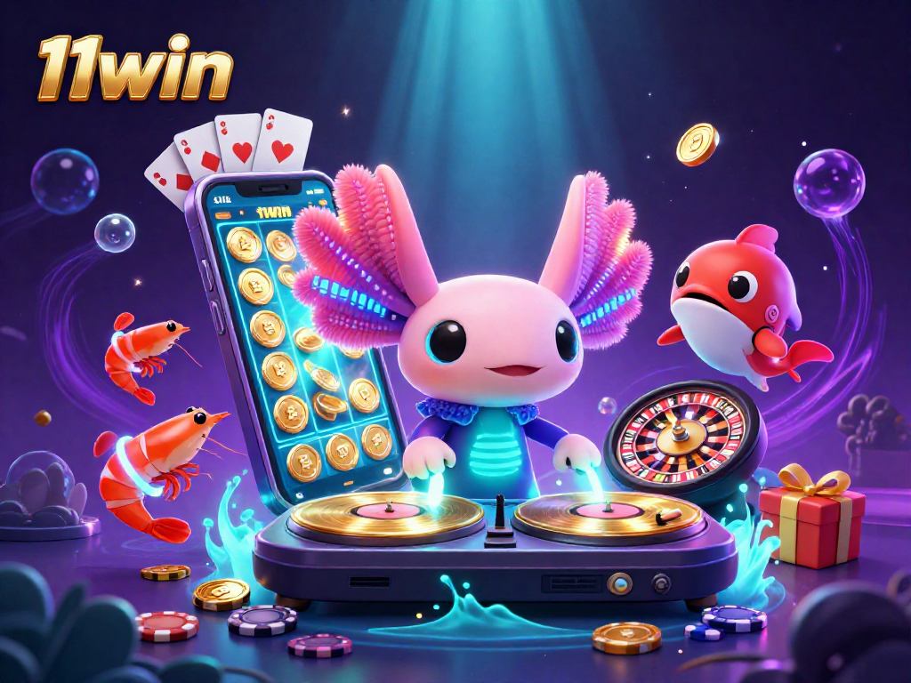 Experience thrilling action at 11win with a dynamic underwater casino scene featuring vibrant game elements.