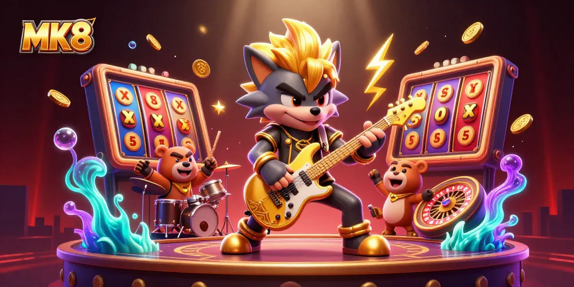 Experience the thrill of MK8 casino gaming with dynamic characters and vibrant casino elements in action.