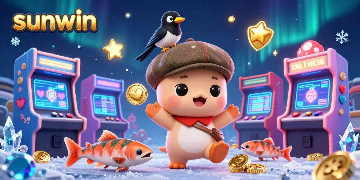 Engage in exciting games at sunwin with vibrant arcade scenes filled with colorful casino elements.