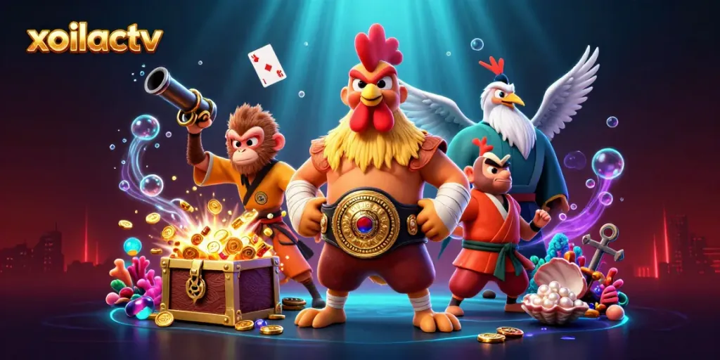 Xoilactv offers a vibrant casino experience through its dynamic 3D characters amidst treasures and thrill.