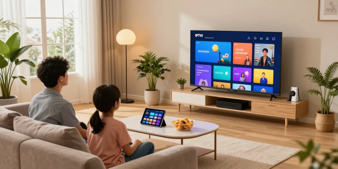IPTV kaufen für modernes Fernsehen in 4K UHD erleben mit der Familie im Wohnzimmer